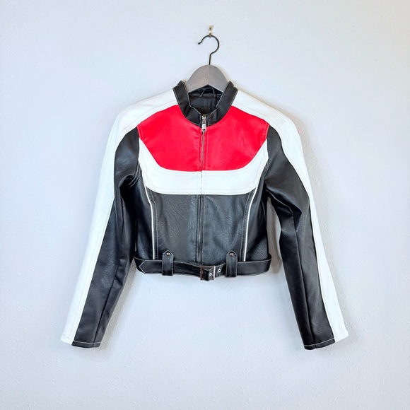 Urban Outfitters Jordan Vegan Leather Women’s Rae Moto Jacket Sz XS NWT - Picture 9 of 16